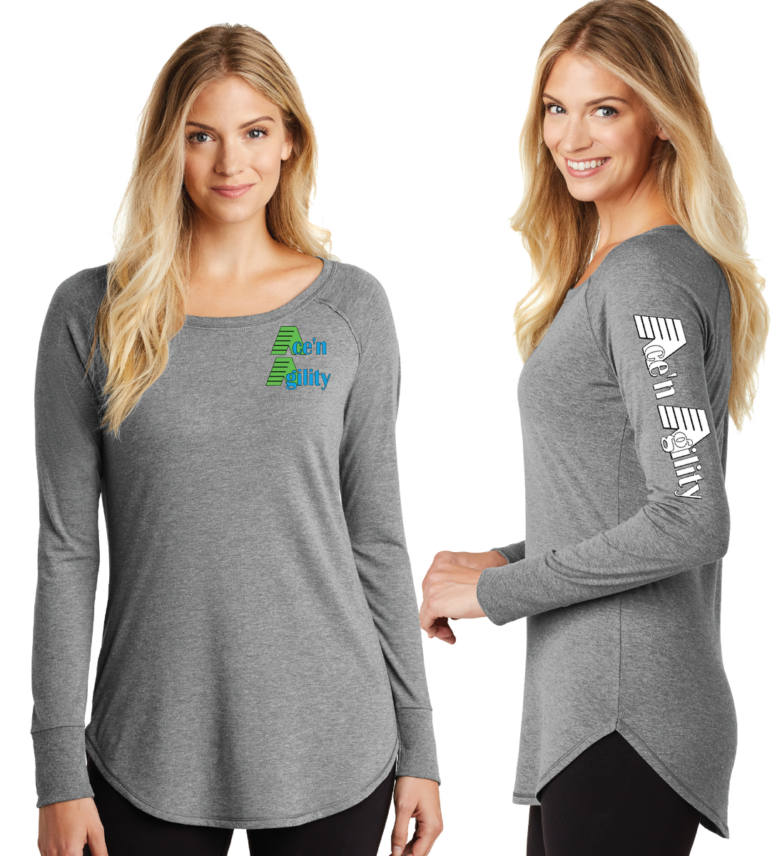 Women's Perfect Tri Long Sleeve Tunic - Soft Rib Knit Comfort Top