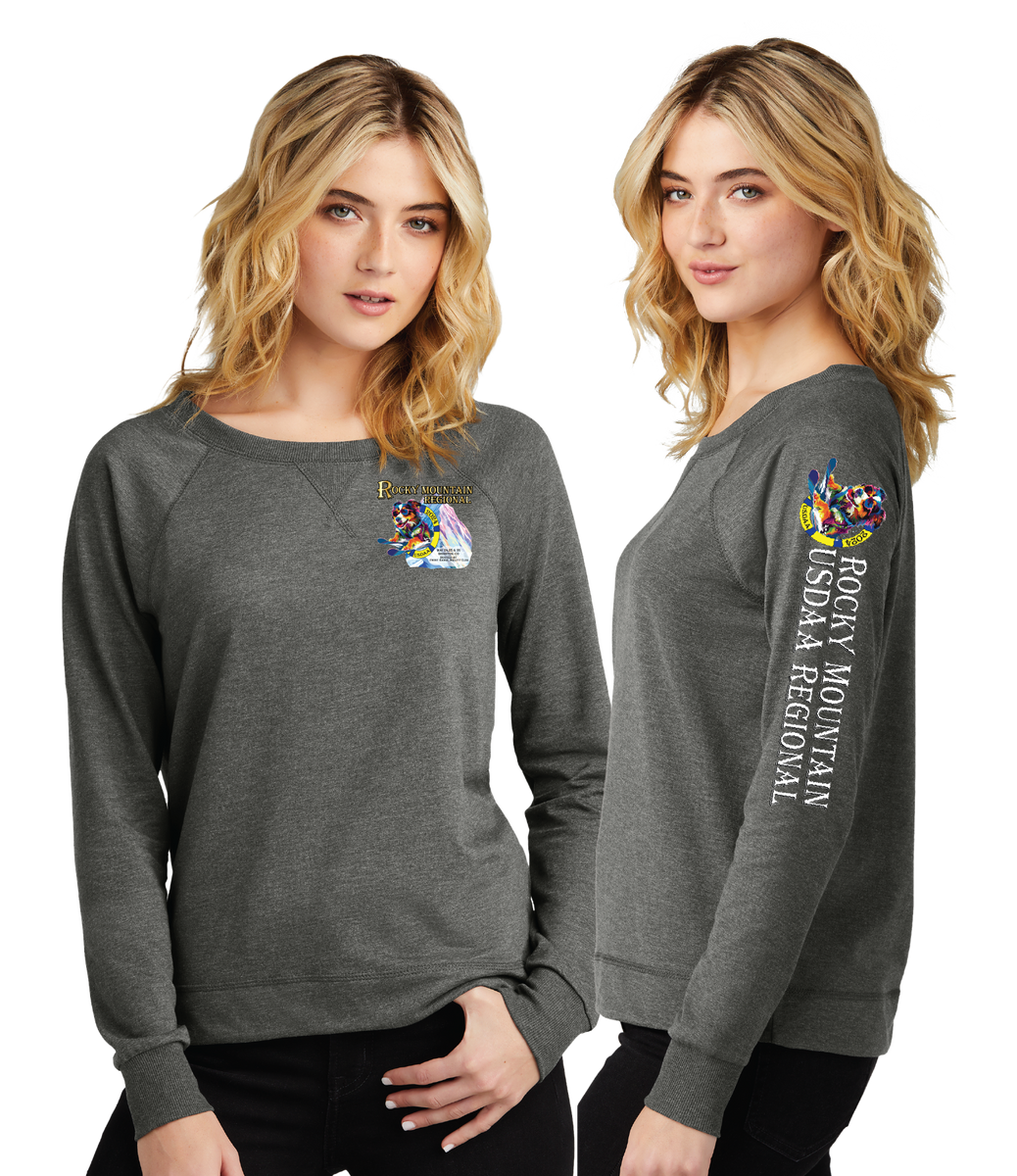French Terry Long Sleeve Top with Embroidered Boots Stitching