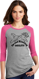 Up and Running -  Women's Tri Blend 3/4 Sleeve - 136L