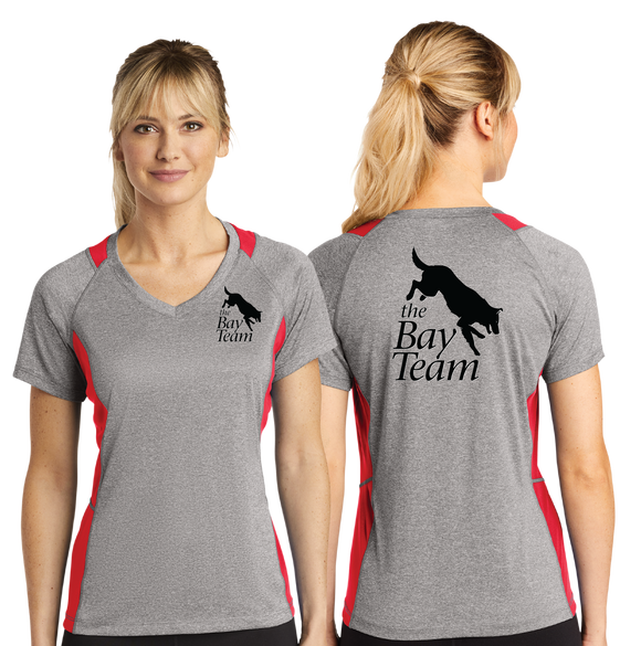 BAY/Sport Tek Ladies Heather Colorblock Contender VNeck Tee/LST361/