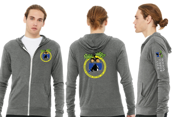 BOSTER/Unisex Triblend Lightweight Full Zip Hooded Long Sleeve Tee/3939