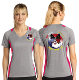 BUTTER24/Sport Tek Ladies Heather Colorblock Contender VNeck Tee/LST361/