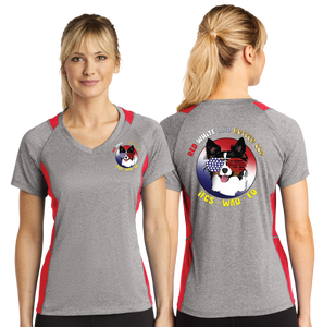 BUTTER24/Sport Tek Ladies Heather Colorblock Contender VNeck Tee/LST361/