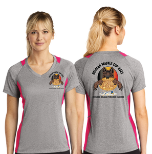 BWC/Sport Tek Ladies Heather Colorblock Contender VNeck Tee/LST361/