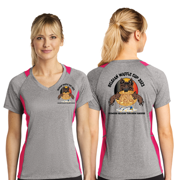 BWC/Sport Tek Ladies Heather Colorblock Contender VNeck Tee/LST361/