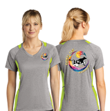 Dairy/Sport Tek Ladies Heather Colorblock Contender VNeck Tee/LST361/