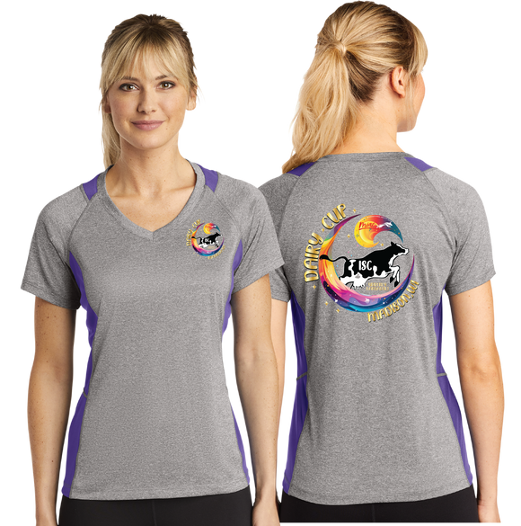 Dairy/Sport Tek Ladies Heather Colorblock Contender VNeck Tee/LST361/