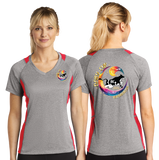 Dairy/Sport Tek Ladies Heather Colorblock Contender VNeck Tee/LST361/