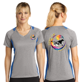 Dairy/Sport Tek Ladies Heather Colorblock Contender VNeck Tee/LST361/