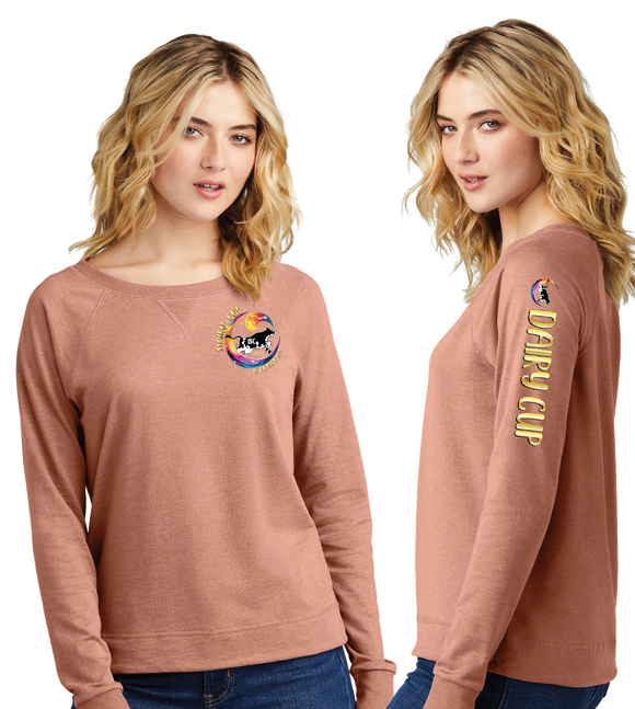 DAIRY24/Women Featherweight French Terry Long Sleeve Crewneck/DT672