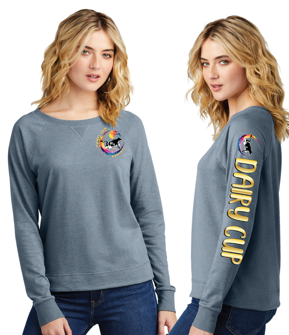 Dairy/Women Featherweight French Terry Long Sleeve Crewneck/DT672