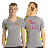 DASH/Sport Tek Ladies Heather Colorblock Contender VNeck Tee/LST361/