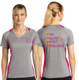 DASH/Sport Tek Ladies Heather Colorblock Contender VNeck Tee/LST361/