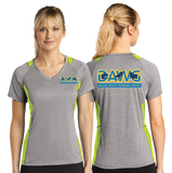 DAWG/Sport Tek Ladies Heather Colorblock Contender VNeck Tee/LST361/