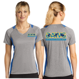 DAWG/Sport Tek Ladies Heather Colorblock Contender VNeck Tee/LST361/