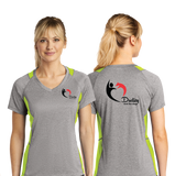 Dudley/Sport Tek Ladies Heather Colorblock Contender VNeck Tee/LST361/