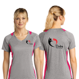 Dudley/Sport Tek Ladies Heather Colorblock Contender VNeck Tee/LST361/