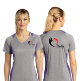 Dudley/Sport Tek Ladies Heather Colorblock Contender VNeck Tee/LST361/