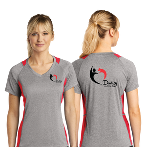 Dudley/Sport Tek Ladies Heather Colorblock Contender VNeck Tee/LST361/