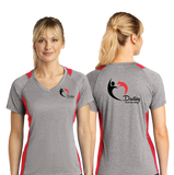 Dudley/Sport Tek Ladies Heather Colorblock Contender VNeck Tee/LST361/