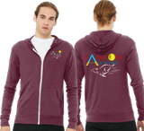 GONC/Unisex Triblend Lightweight Full Zip Hooded Long Sleeve Tee/3939/