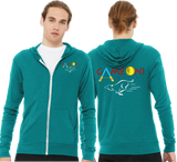 GONC/Unisex Triblend Lightweight Full Zip Hooded Long Sleeve Tee/3939/