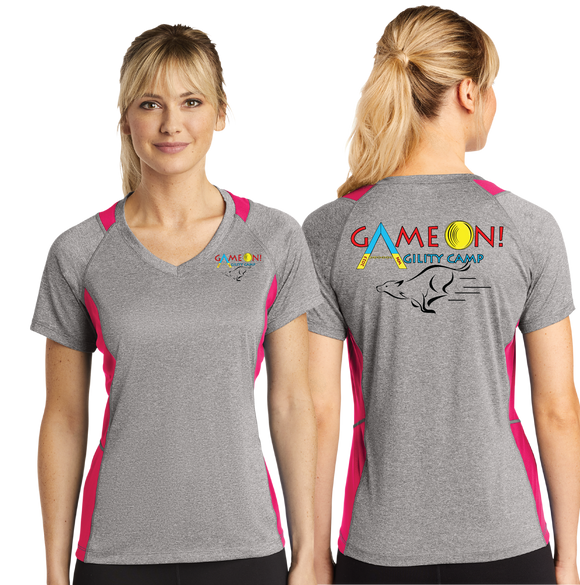 GONC/Sport Tek Ladies Heather Colorblock Contender VNeck Tee/LST361/