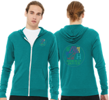 HVAC/Unisex Triblend Lightweight Full Zip Hooded Long Sleeve Tee/3939/