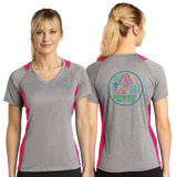 HVAC/Sport Tek Ladies Heather Colorblock Contender VNeck Tee/LST361/