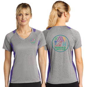 HVAC/Sport Tek Ladies Heather Colorblock Contender VNeck Tee/LST361/