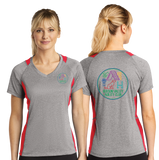 HVAC/Sport Tek Ladies Heather Colorblock Contender VNeck Tee/LST361/