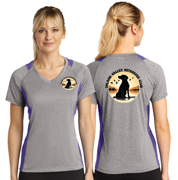 IVRC/Sport Tek Ladies Heather Colorblock Contender VNeck Tee/LST361/