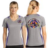 JCUP23/Sport Tek Ladies Heather Colorblock Contender VNeck Tee/LST361/