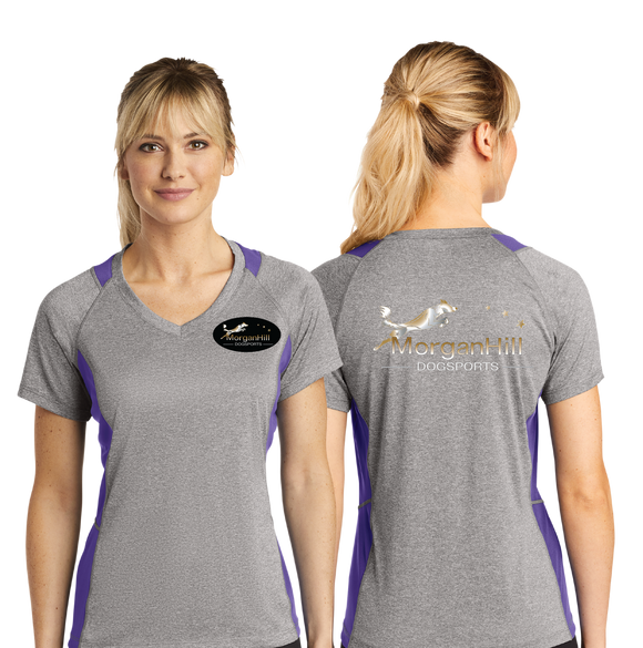 MHDS/Sport Tek Ladies Heather Colorblock Contender VNeck Tee/LST361/