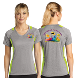 MWF23/Sport Tek Ladies Heather Colorblock Contender VNeck Tee/LST361/