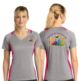 MWF23/Sport Tek Ladies Heather Colorblock Contender VNeck Tee/LST361/