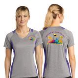 MWF23/Sport Tek Ladies Heather Colorblock Contender VNeck Tee/LST361/