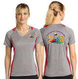 MWF23/Sport Tek Ladies Heather Colorblock Contender VNeck Tee/LST361/