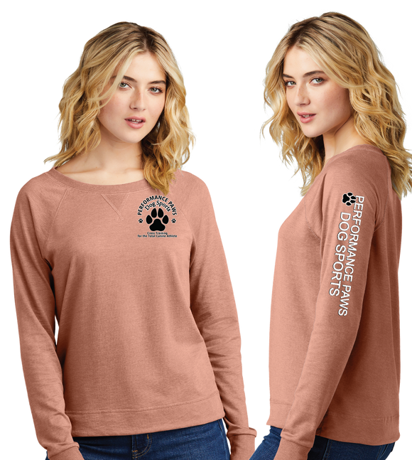 PERFPAWS/Women Featherweight French Terry Long Sleeve Crewneck/DT672