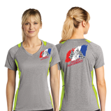 PROJ/Sport Tek Ladies Heather Colorblock Contender VNeck Tee/LST361/