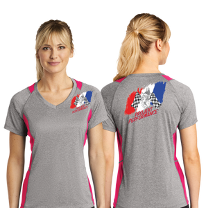 PROJ/Sport Tek Ladies Heather Colorblock Contender VNeck Tee/LST361/