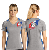 PROJ/Sport Tek Ladies Heather Colorblock Contender VNeck Tee/LST361/