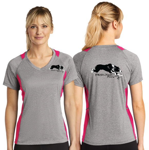 RALR/Sport Tek Ladies Heather Colorblock Contender VNeck Tee/LST361/