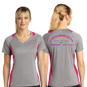 RIBB/Sport Tek Ladies Heather Colorblock Contender VNeck Tee/LST361/