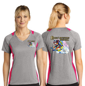 RMR24/Sport Tek Ladies Heather Colorblock Contender VNeck Tee/LST361/