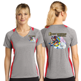 RMR24/Sport Tek Ladies Heather Colorblock Contender VNeck Tee/LST361/