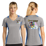 RMR24/Sport Tek Ladies Heather Colorblock Contender VNeck Tee/LST361/