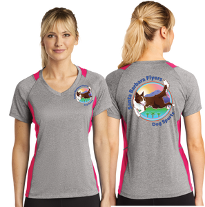 SBF/Sport Tek Ladies Heather Colorblock Contender VNeck Tee/LST361/