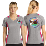 SBF/Sport Tek Ladies Heather Colorblock Contender VNeck Tee/LST361/