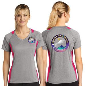 SDS/Sport Tek Ladies Heather Colorblock Contender VNeck Tee/LST361/